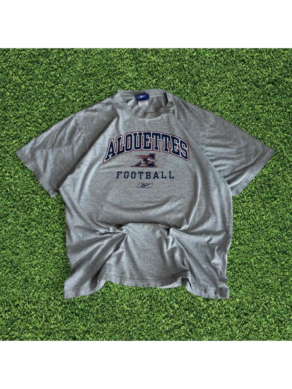 Vintage Reebok Montreal Alouettes Football Tee Grey Size XL